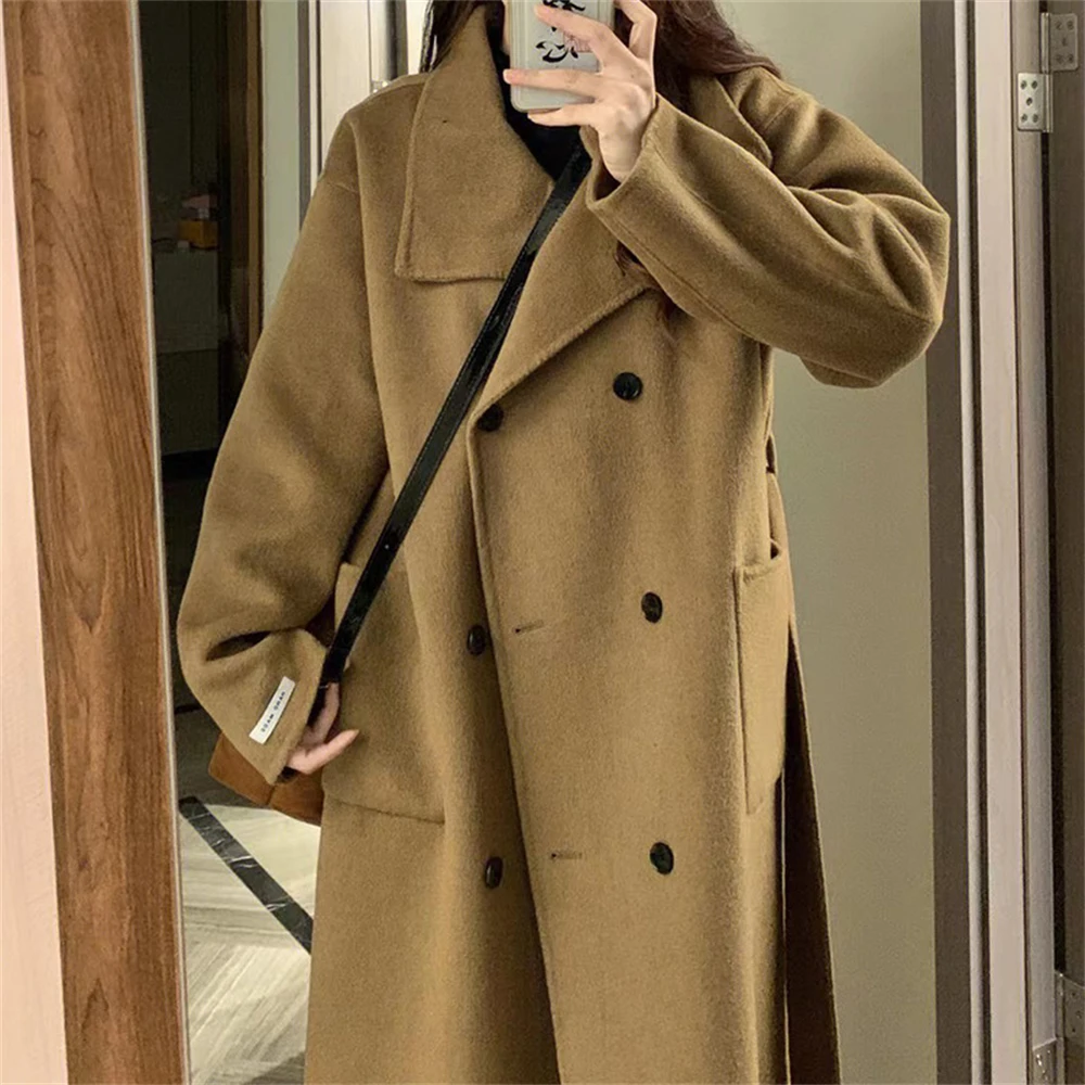Korean High-end Woolen Mid-length Coat Women's Autumn Winter Fashion Jacket Female Loose Casual Double Breasted Warm Outerwear
Korean High-end Woolen Mid-length Coat Women's Autumn Winter Fashion Jacket Female Loose Casual Double Breasted Warm Outerwear