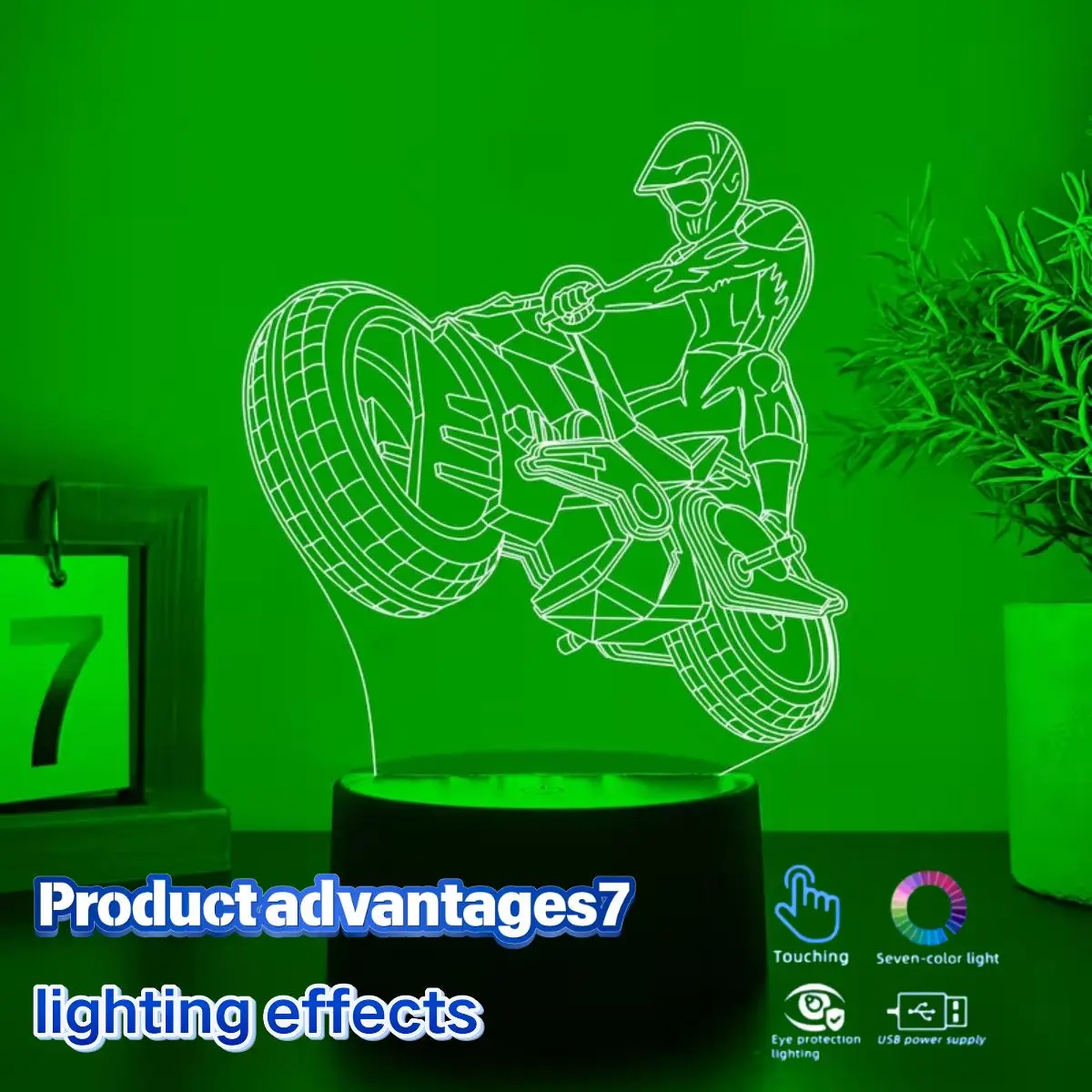 1pcUSBpowered motorcycle shaped night light room decoration 3D iridescent light 7-color color changing night light birthday gift
1pcUSBpowered motorcycle shaped night light room decoration 3D iridescent light 7-color color changing night light birthday gift