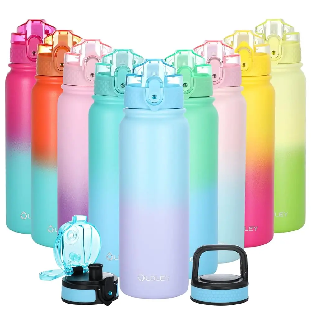 Oldley Insulated Water Bottle with Straw 20oz Stainless Steel Water Bottles with 3 lids Double-Wall Vacuum Thermal for Kids A
Oldley Insulated Water Bottle with Straw 20oz Stainless Steel Water Bottles with 3 lids Double-Wall Vacuum Thermal for Kids A