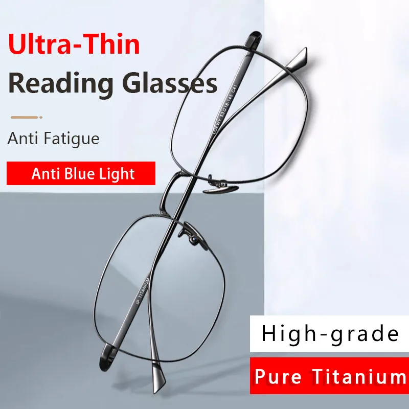 Ultra-Thin Titanium Reading Glasses for Men Super Light Blue Light Blocking Computer Readers with Rectangular Lens
Ultra-Thin Titanium Reading Glasses for Men Super Light Blue Light Blocking Computer Readers with Rectangular Lens