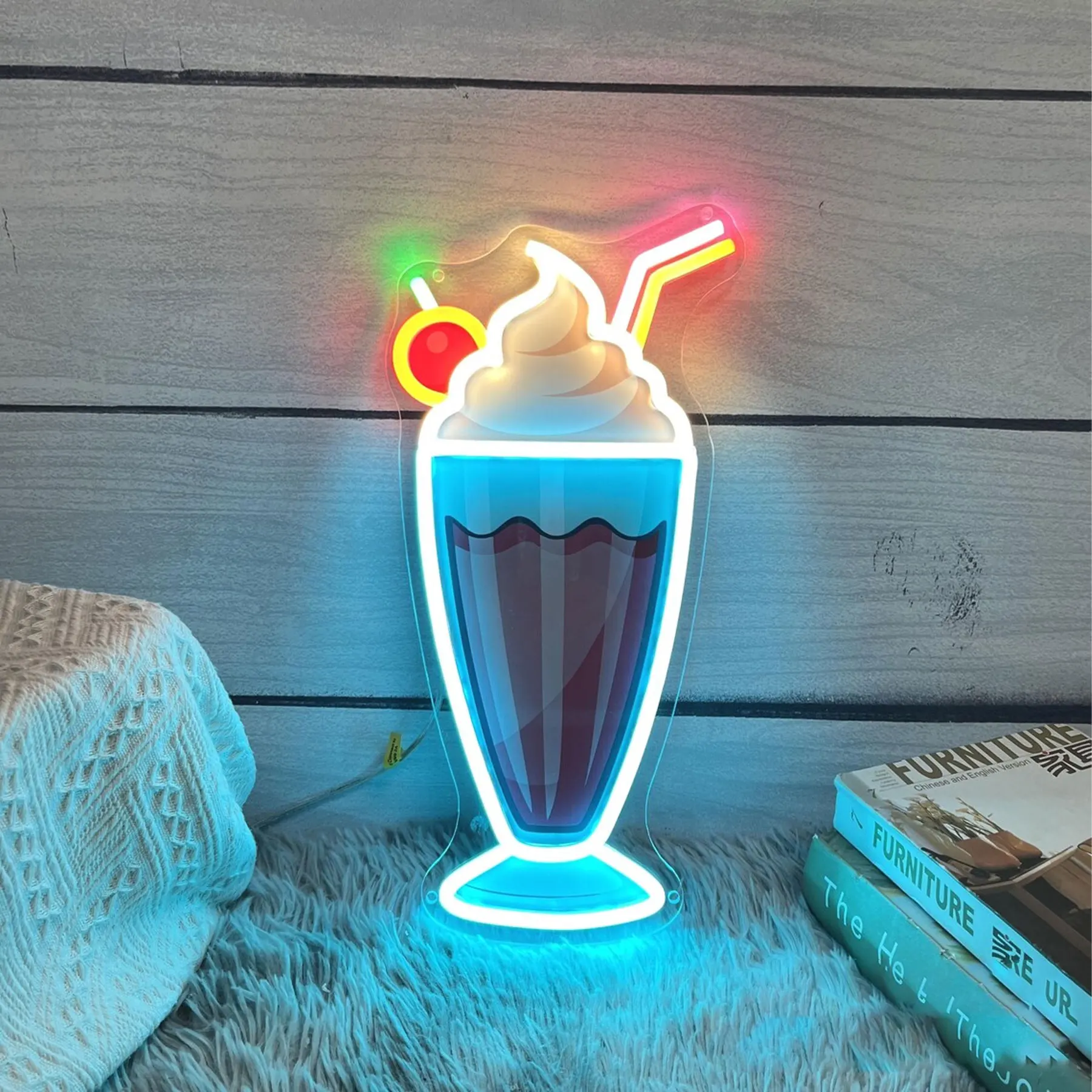 Neon Sign Custom UV Printing Ice Cream Bar Smoothie Sign Drink Shop Restaurant Wall Art Decor Business Welcome Sign
Neon Sign Custom UV Printing Ice Cream Bar Smoothie Sign Drink Shop Restaurant Wall Art Decor Business Welcome Sign