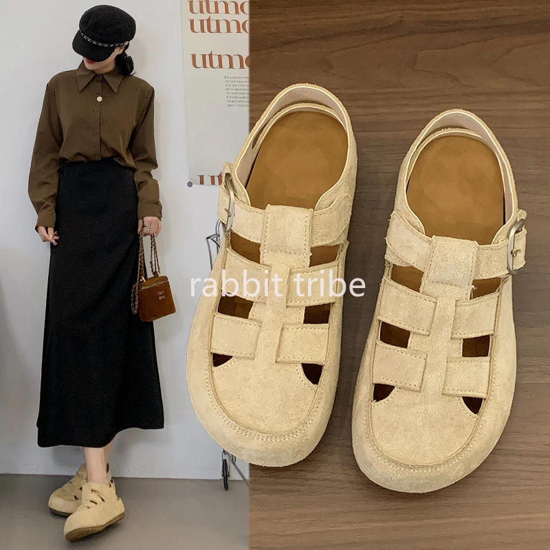 2026 New Fashionable One-piece Buckle Women's Sandals with Frosted Leather Round Toe Women's Shoes Flat Casual Women's Sandals
2026 New Fashionable One-piece Buckle Women's Sandals with Frosted Leather Round Toe Women's Shoes Flat Casual Women's Sandals