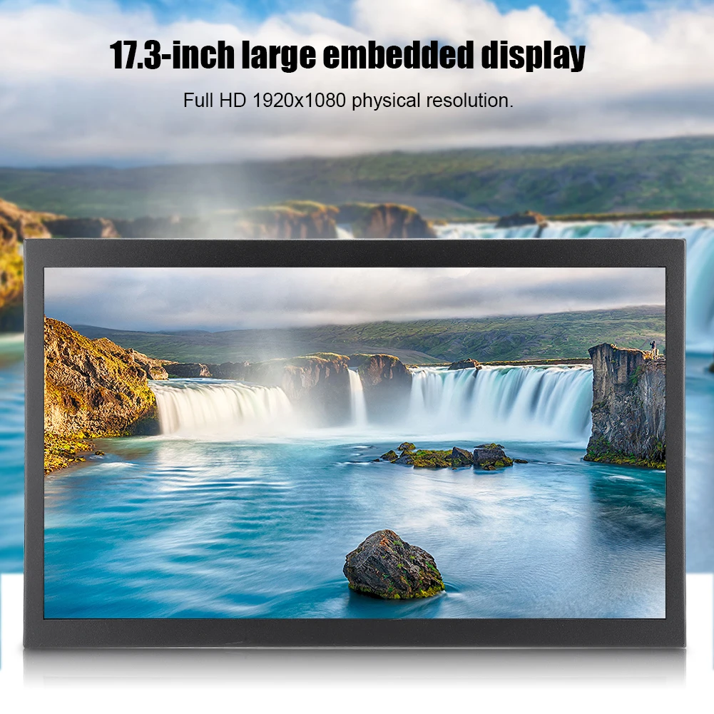 17.3 Inch Full HD Embedded Industrial Metal Monitor 1920x1080 TFT Normal Non Touch Version Wall Mounted Large Monitor