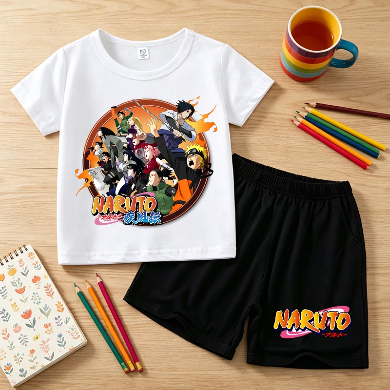 NARUTO 2pcs Sports T-shirt Shorts Set Anime Cartoon Printed Short-sleeved Top Pants Suit Children Summer Fashion Clothes Gifts
NARUTO 2pcs Sports T-shirt Shorts Set Anime Cartoon Printed Short-sleeved Top Pants Suit Children Summer Fashion Clothes Gifts