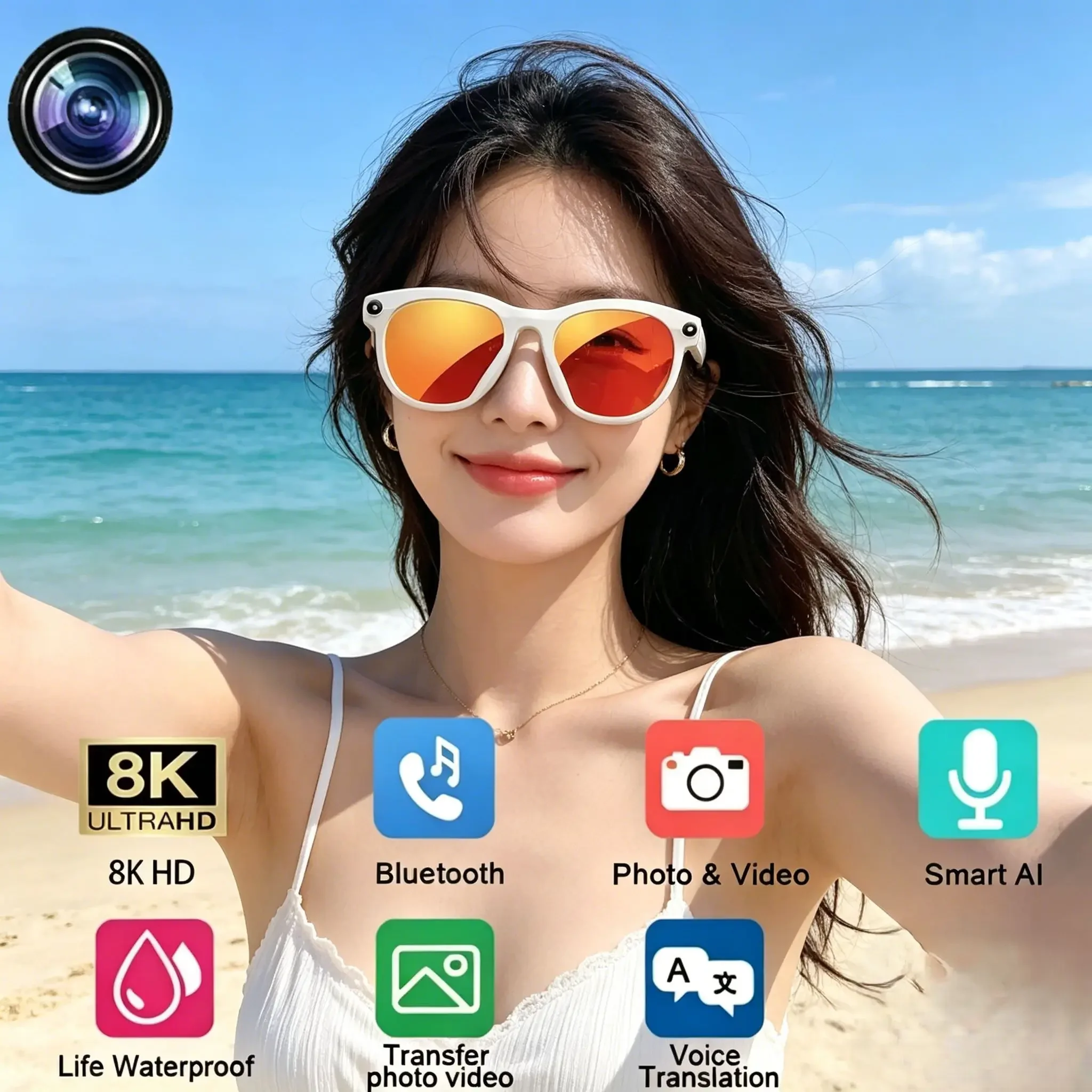 8K HD AI Smart Glasses, Photochromic Lens with Real-Time Translation & Bluetooth Hands-Free Call
8K HD AI Smart Glasses, Photochromic Lens with Real-Time Translation & Bluetooth Hands-Free Call