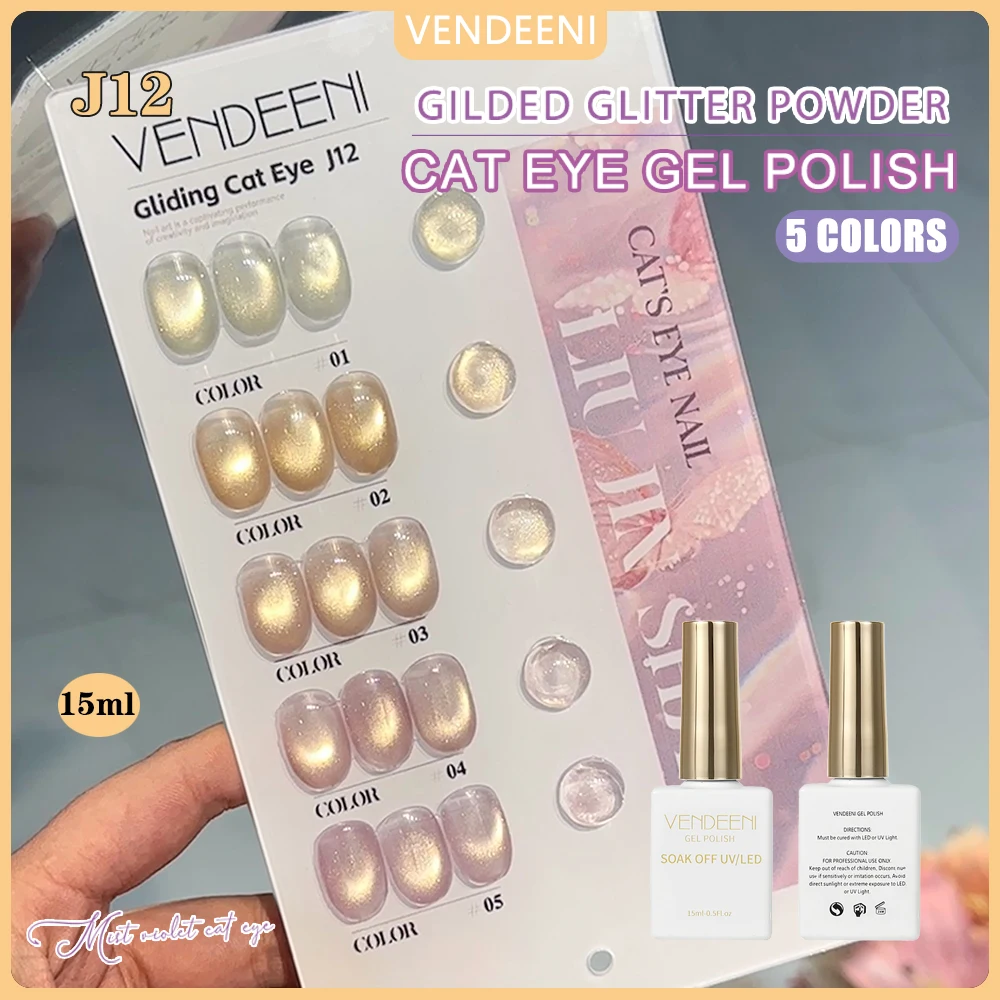 Vendeeni 5 Colors/set Gold Pink Crystal Cat Eye Gel Nail Polish UV LED Transparent Magnetic Nail Varnish With Color Display Card
Vendeeni 5 Colors/set Gold Pink Crystal Cat Eye Gel Nail Polish UV LED Transparent Magnetic Nail Varnish With Color Display Card
