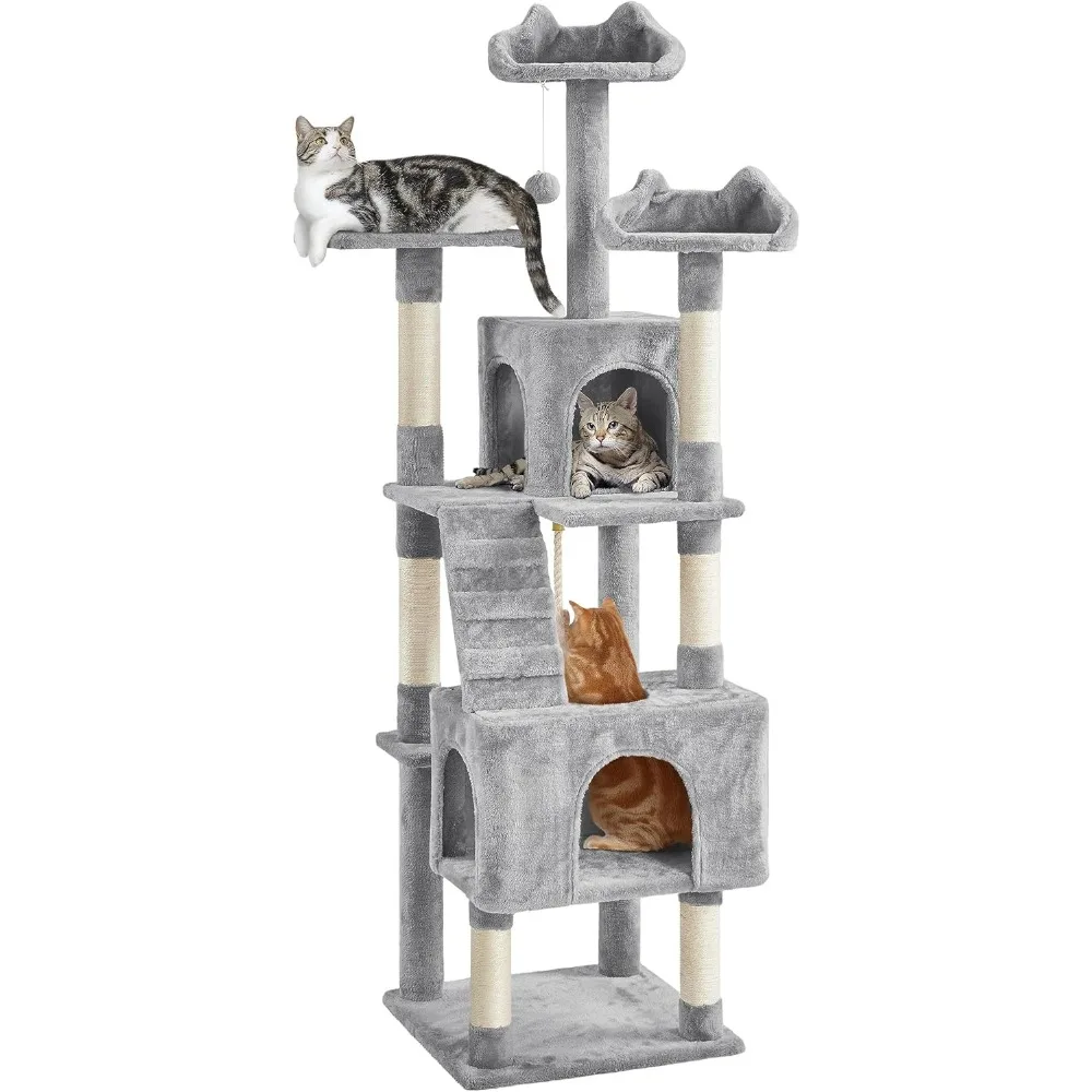 Yaheetech XL Cat Tree, 72in Multi-Level Cat Tower with 2 Cozy Caves, 3 Soft Perches, Scratching Posts, Board, and Dangling Ball,
Yaheetech XL Cat Tree, 72in Multi-Level Cat Tower with 2 Cozy Caves, 3 Soft Perches, Scratching Posts, Board, and Dangling Ball,