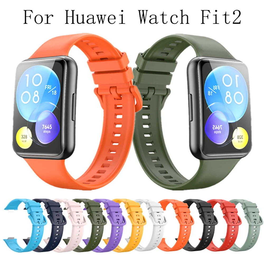 Силиконовый ремешок для смарт-часов Huawei Watch Fit 2, оригинальный спортивный сменный Браслет с металлической пряжкой, аксессуары для часов Correa fit2
Силиконовый ремешок для смарт-часов Huawei Watch Fit 2, оригинальный спортивный сменный Браслет с металлической пряжкой, аксессуары для часов Correa fit2