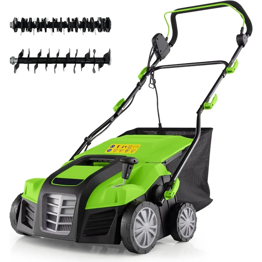 2in1 Scarifier and Lawn Dethatcher for Grass Garden Yard: 16Inch 15A Corded Electric Dethatcher with 14.5Gal Collection Bag 3Po
2in1 Scarifier and Lawn Dethatcher for Grass Garden Yard: 16Inch 15A Corded Electric Dethatcher with 14.5Gal Collection Bag 3Po