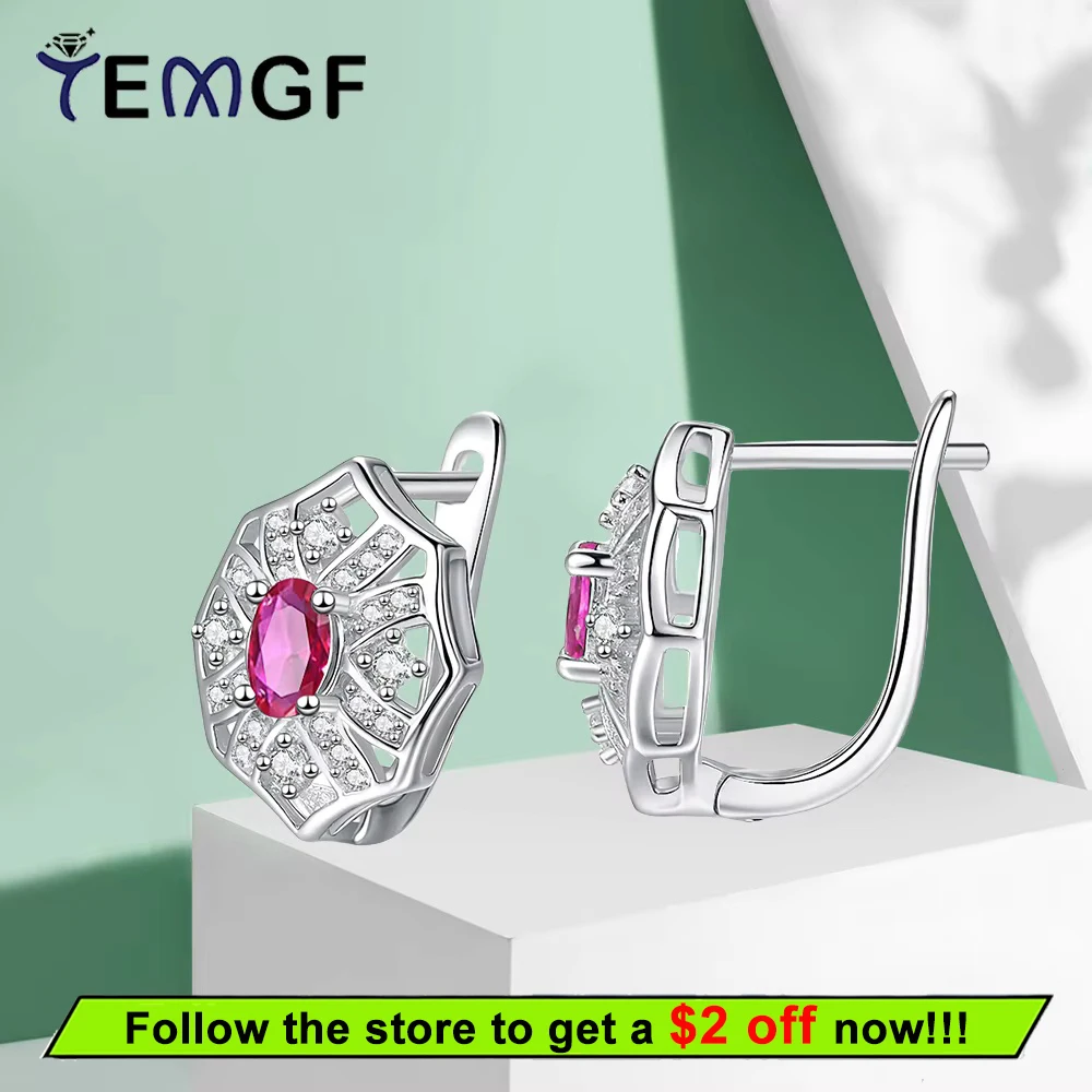 TEMGF S925 Sterling Silver Ear Studs for Women 4*5mm Oval Cut Red/Green/Blue Zircon Earrings Fashionable Versatile Fine Jewelry
TEMGF S925 Sterling Silver Ear Studs for Women 4*5mm Oval Cut Red/Green/Blue Zircon Earrings Fashionable Versatile Fine Jewelry