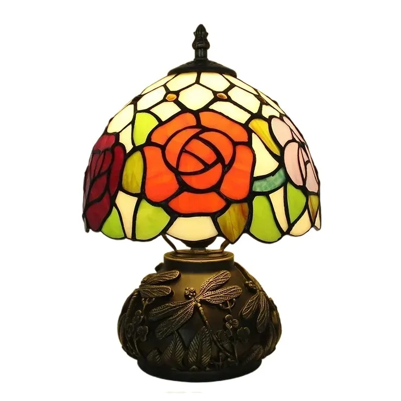 8inches Tiffany Stained Glass Beads Rose Lampshade Home Bedroom Bedside Desk Night Light Living Room Study Cute Mini Table Lamp
8inches Tiffany Stained Glass Beads Rose Lampshade Home Bedroom Bedside Desk Night Light Living Room Study Cute Mini Table Lamp