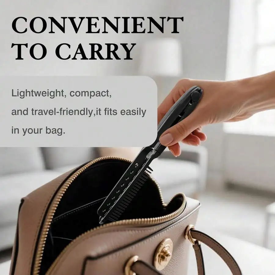 Travel Hair Straightening Comb – Lightweight Compact V-Shaped Styling Tool For Flat Irons And Curling Wands
Travel Hair Straightening Comb – Lightweight Compact V-Shaped Styling Tool For Flat Irons And Curling Wands