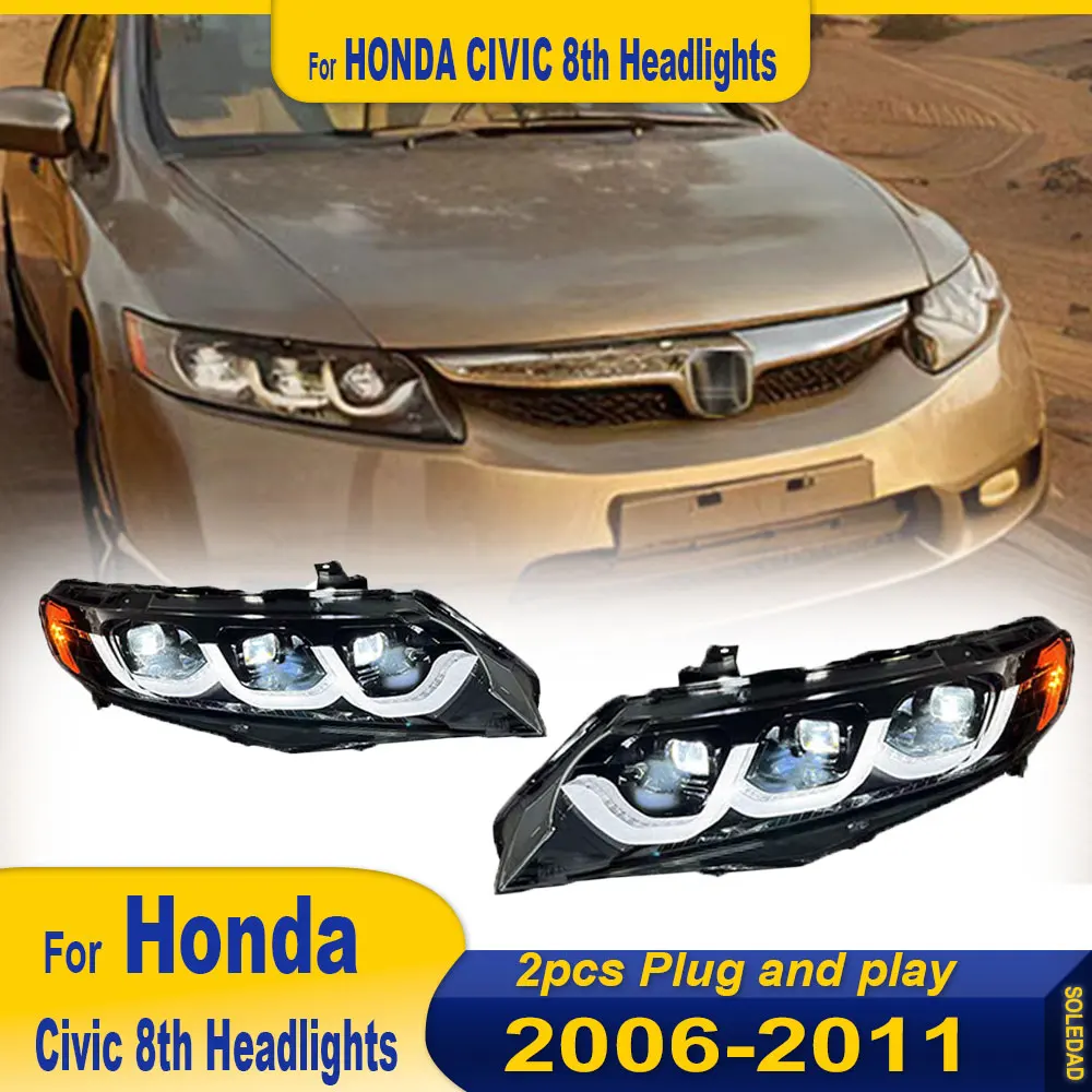 Headlight For Honda Civic 8th 2006 2007 2008 2009 2010 2011 Lights LED Projector head Lamp Daytime Running Light Accessories
Headlight For Honda Civic 8th 2006 2007 2008 2009 2010 2011 Lights LED Projector head Lamp Daytime Running Light Accessories
