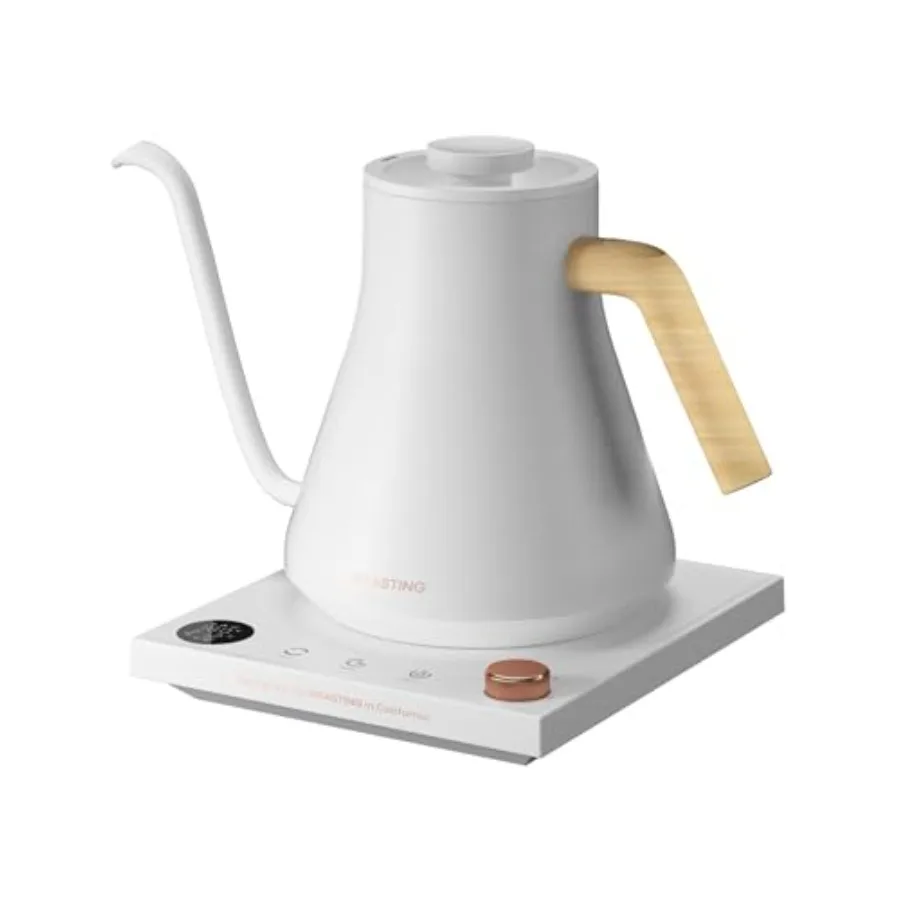 Gooseneck Electric Kettle with 1 Temperature Control Stainless Steel Interior Quick Heating White 0.9L for Pour Over Coffee Tea
Gooseneck Electric Kettle with 1 Temperature Control Stainless Steel Interior Quick Heating White 0.9L for Pour Over Coffee Tea