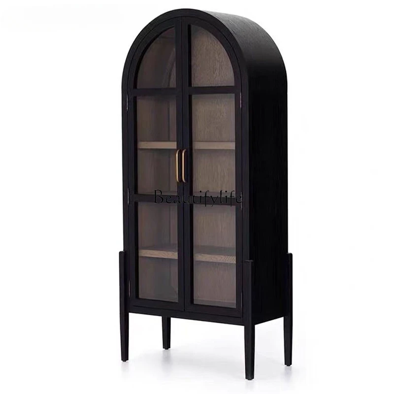 American solid wood arched bookcase French retro wine cabinet Nordic simplicity
American solid wood arched bookcase French retro wine cabinet Nordic simplicity