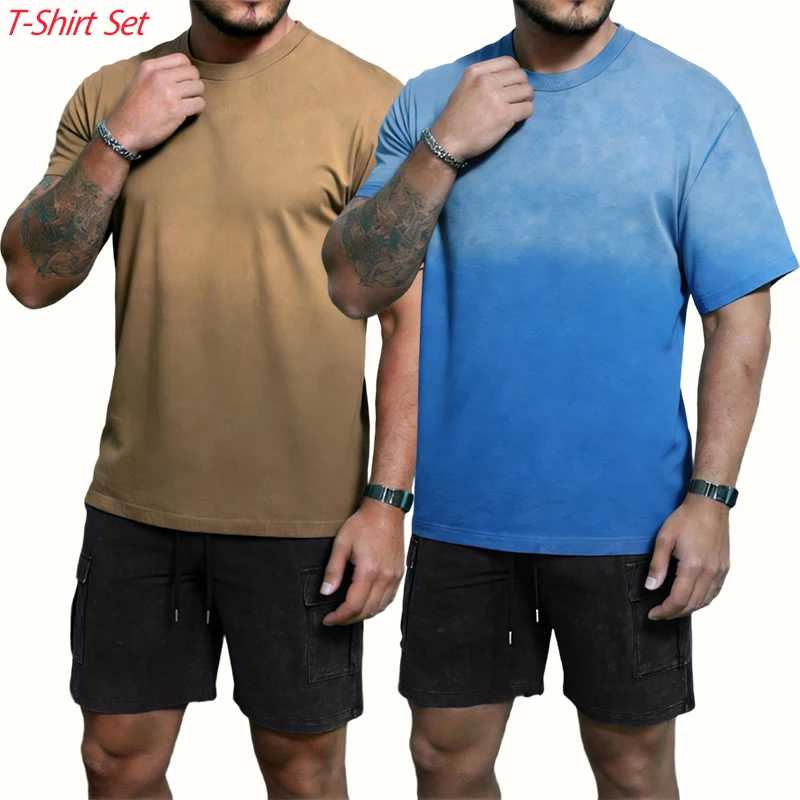 Летний комплект из 2 предметов: футболка с коротким рукавом и шорты в стиле тай-дай, ретро, свободный крой, хлопок, спортивный, модный, простой пляжный спортивный костюм для мужчин
Летний комплект из 2 предметов: футболка с коротким рукавом и шорты в стиле тай-дай, ретро, свободный крой, хлопок, спортивный, модный, простой пляжный спортивный костюм для мужчин