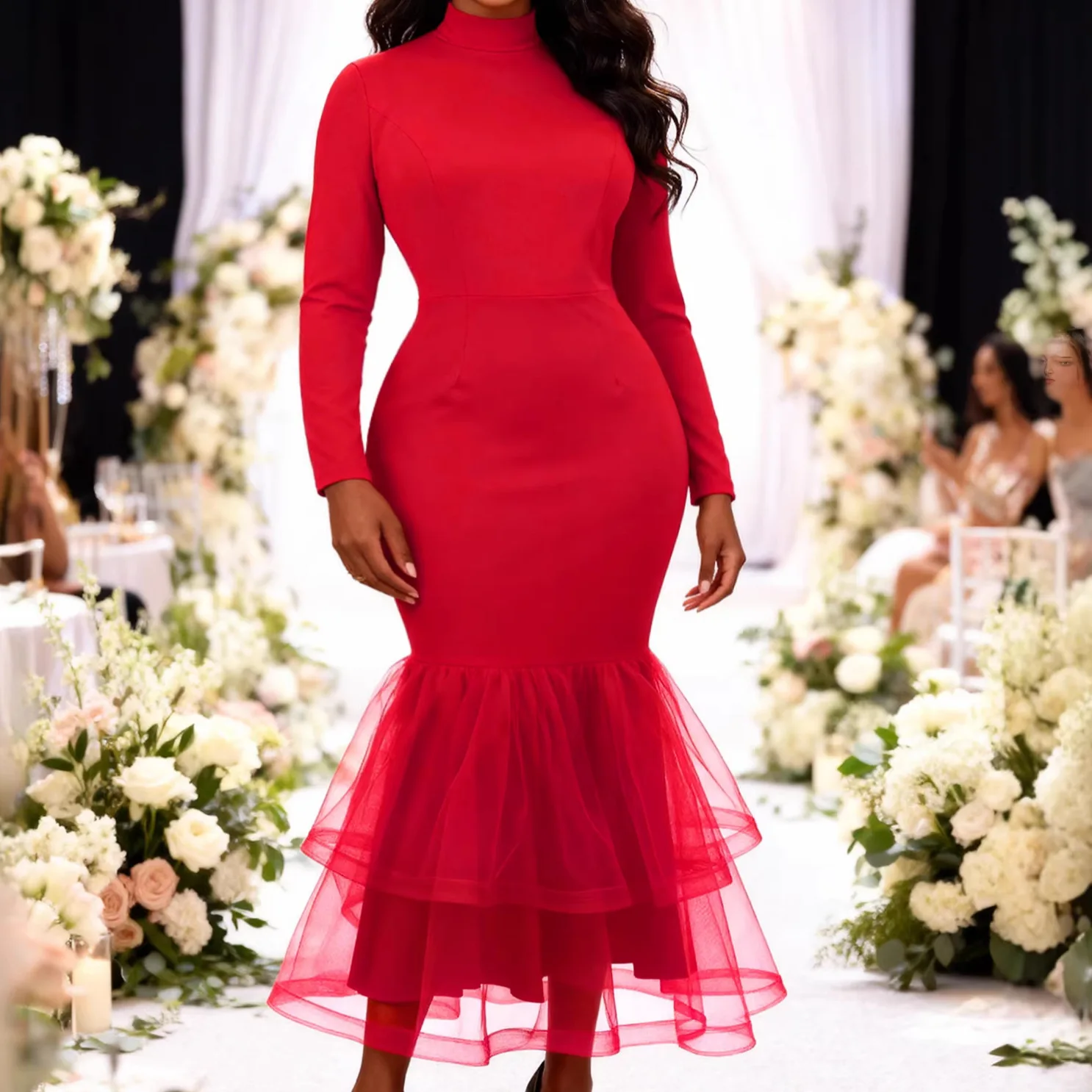 Women Solid Mermaid Dresses A Line Mesh Spliced Dress Ankle Lenth Long Sleeves Waist Cinch Slim Fit Casual Elegant 2026 Spring
Women Solid Mermaid Dresses A Line Mesh Spliced Dress Ankle Lenth Long Sleeves Waist Cinch Slim Fit Casual Elegant 2026 Spring