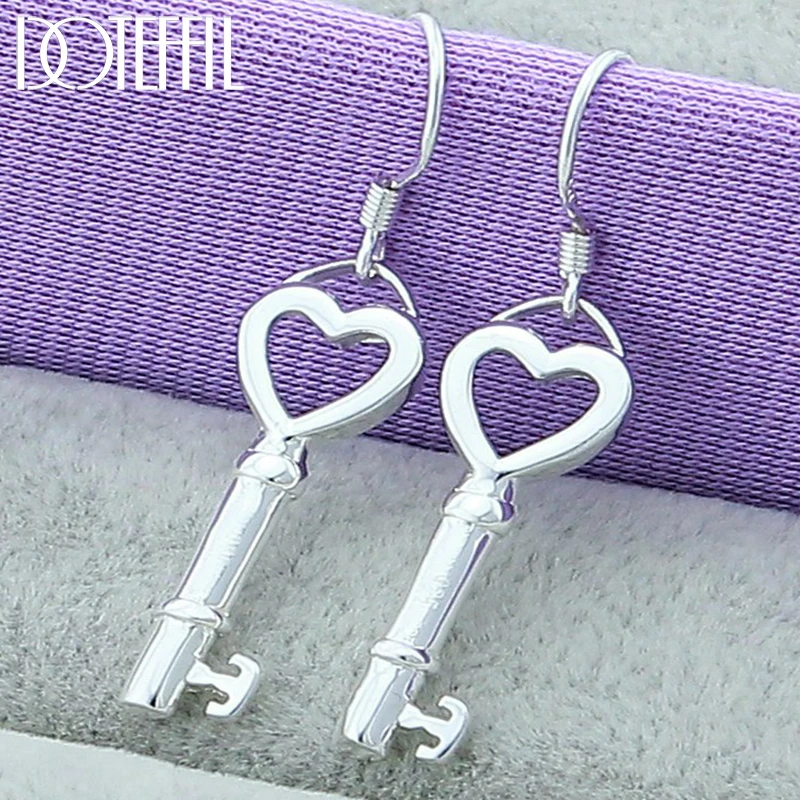 DOTEFFIL 925 Sterling Silver Heart Key Drop Earrings For Woman Wedding Engagement Fashion Party Charm Jewelry
DOTEFFIL 925 Sterling Silver Heart Key Drop Earrings For Woman Wedding Engagement Fashion Party Charm Jewelry
