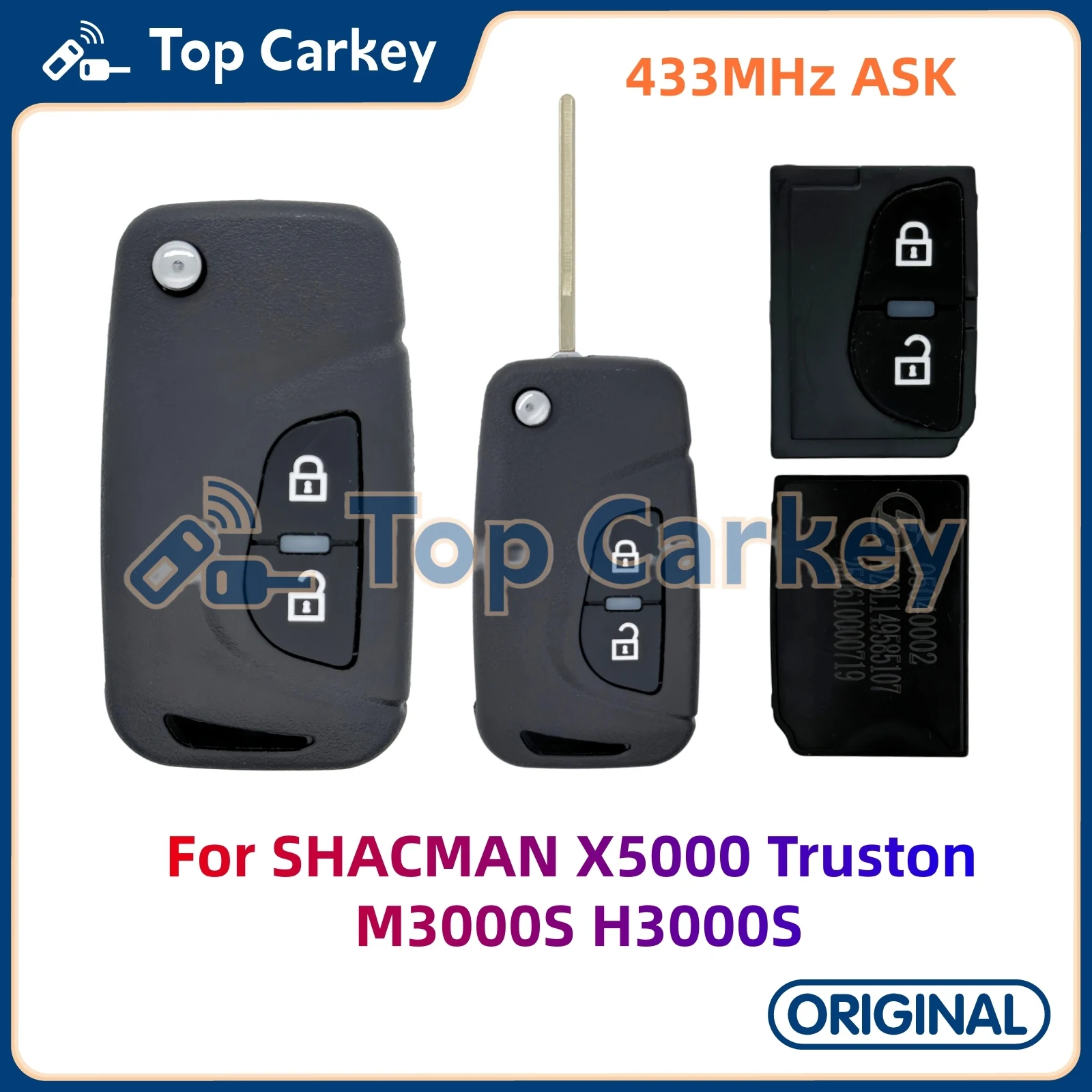 TopCarkey OEM Flip Remote Key 433MHz for SHACMAN X5000 Truston M3000S H3000S
TopCarkey OEM Flip Remote Key 433MHz for SHACMAN X5000 Truston M3000S H3000S