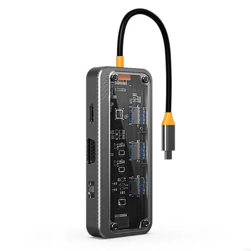 G8DB прозрачная USB Type-C Docking Station Hub Fast Transmission 10 в 1 порту USB3.0
G8DB прозрачная USB Type-C Docking Station Hub Fast Transmission 10 в 1 порту USB3.0