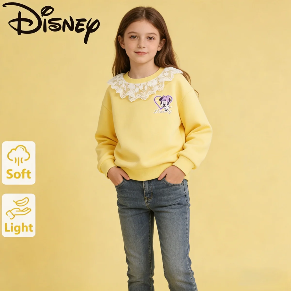 Disney Children Clothes Kids Lace Decor Crew-neck Pullover Hoodies Girls Breathable Comfortable Stylish Sweatshirt Pullovers
Disney Children Clothes Kids Lace Decor Crew-neck Pullover Hoodies Girls Breathable Comfortable Stylish Sweatshirt Pullovers
