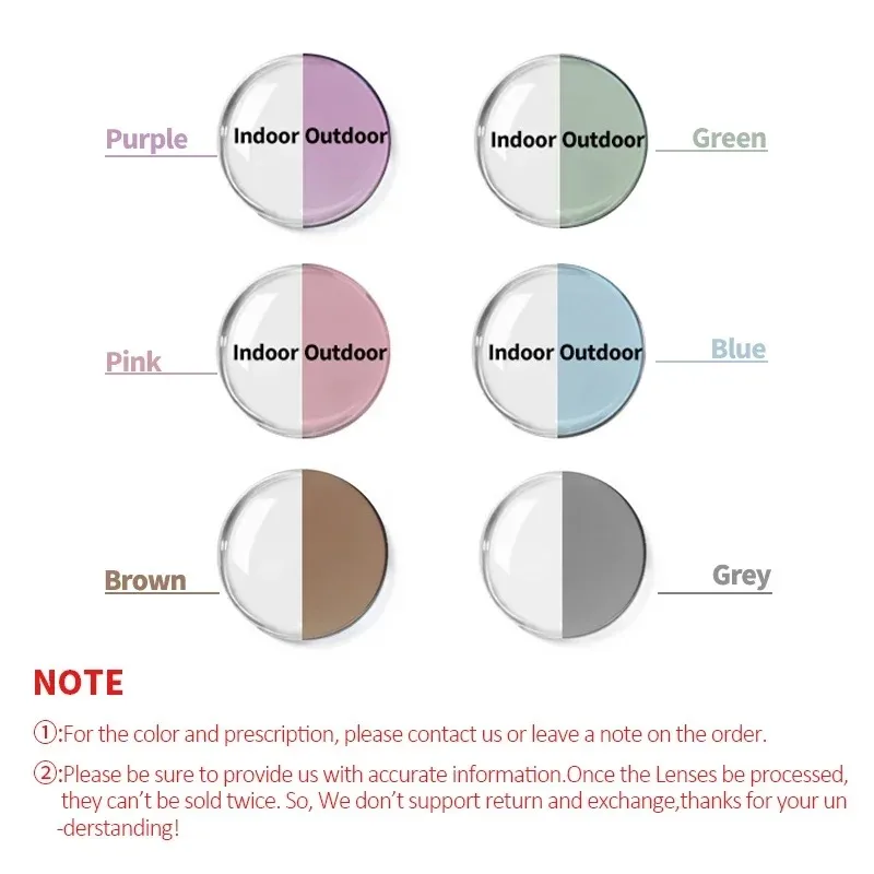 Photochromic Progressive1.56 1.61 1.67 1.71 Aspheric Lenses Multifunctional Indoor Outdoor Chameleon Gray Brown Astigmatism
Photochromic Progressive1.56 1.61 1.67 1.71 Aspheric Lenses Multifunctional Indoor Outdoor Chameleon Gray Brown Astigmatism
