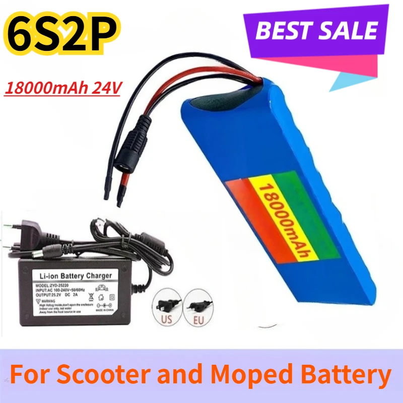 6S2P 18000mAh 24V 18650 Lithium-ion Battery Pack for Scooter and Moped with Charger
6S2P 18000mAh 24V 18650 Lithium-ion Battery Pack for Scooter and Moped with Charger