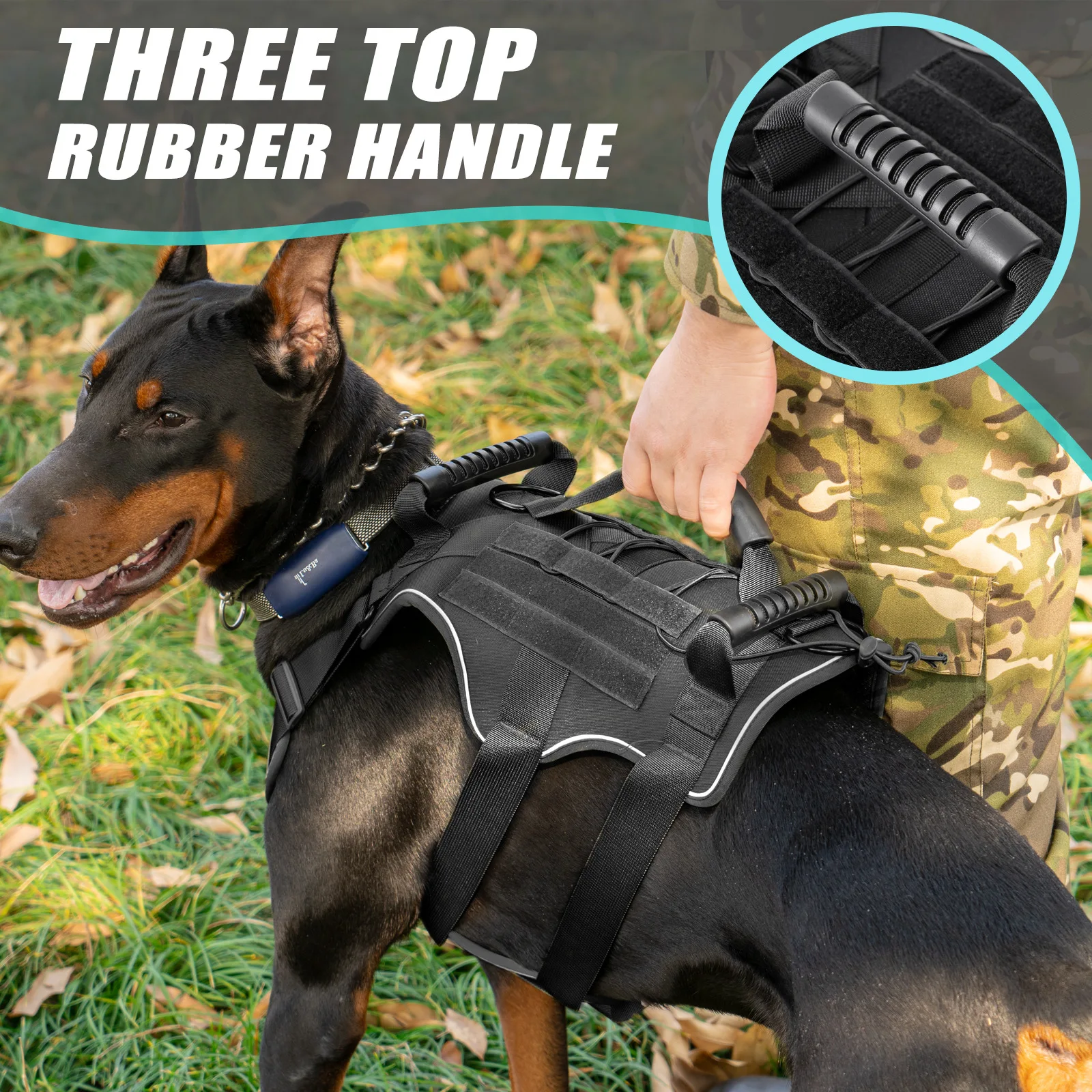 Tactical dog leash, pet training vest, military dog leash, running collar, with 5-foot long leash included, suitable for walking
Tactical dog leash, pet training vest, military dog leash, running collar, with 5-foot long leash included, suitable for walking
