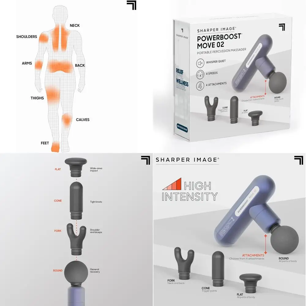 Compact Percussion Massager with 4 Heads & Speeds | Portable Full-Body Muscle Recovery & Pain Relief Tool
Compact Percussion Massager with 4 Heads & Speeds | Portable Full-Body Muscle Recovery & Pain Relief Tool