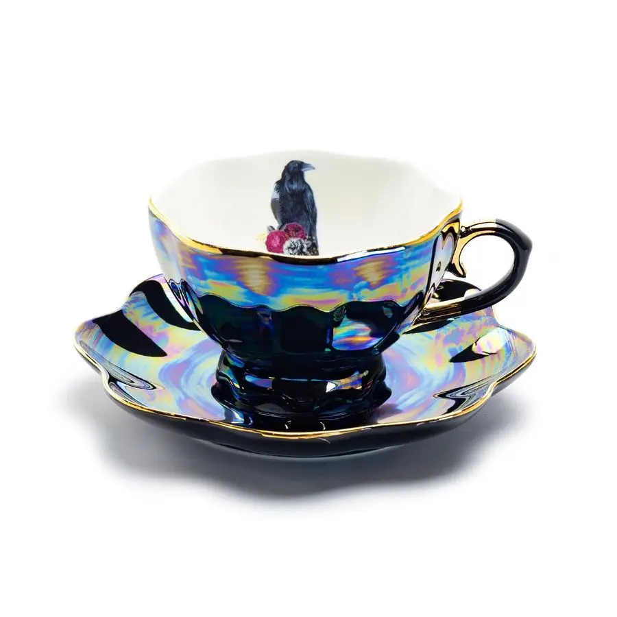 Чайная пара (чашка и блюдце) Teaware Crow Black Gold Luster с золотой окантовкой
Чайная пара (чашка и блюдце) Teaware Crow Black Gold Luster с золотой окантовкой