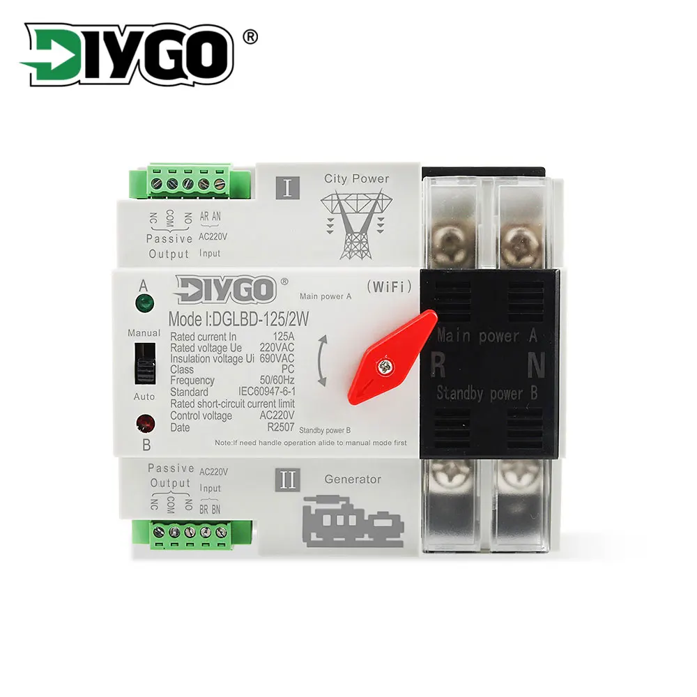 Din Rail eWelink WIFI Smart Timer 220V Dual Power Automatic Transfer Electrical Selector Switch Uninterrupted Switches 2P 125A
Din Rail eWelink WIFI Smart Timer 220V Dual Power Automatic Transfer Electrical Selector Switch Uninterrupted Switches 2P 125A