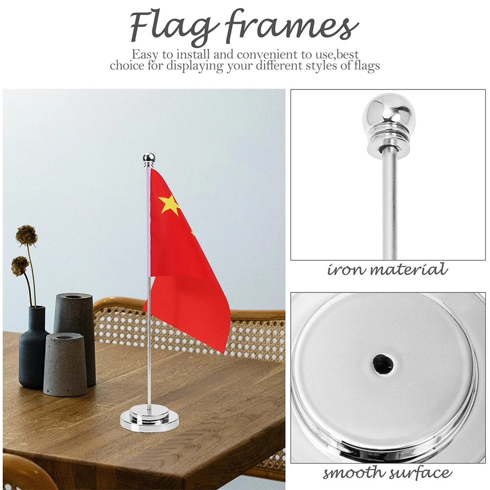 2Pcs Metal Flagpole Sturdy Desktop Flag Holder Silver Table Flag Display Bracket For Parties Festivals Occasions Easy
2Pcs Metal Flagpole Sturdy Desktop Flag Holder Silver Table Flag Display Bracket For Parties Festivals Occasions Easy