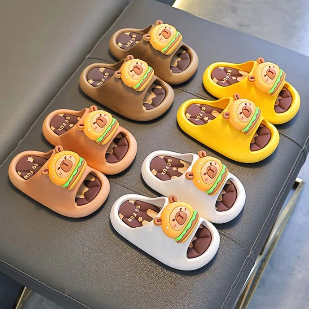 Милые тапочки-капибары из ПВХ, утолщенные, нескользящие, с мультяшным рисунком животных, эластичные, мягкие, детские сандалии для ванной для девочек
Милые тапочки-капибары из ПВХ, утолщенные, нескользящие, с мультяшным рисунком животных, эластичные, мягкие, детские сандалии для ванной для девочек