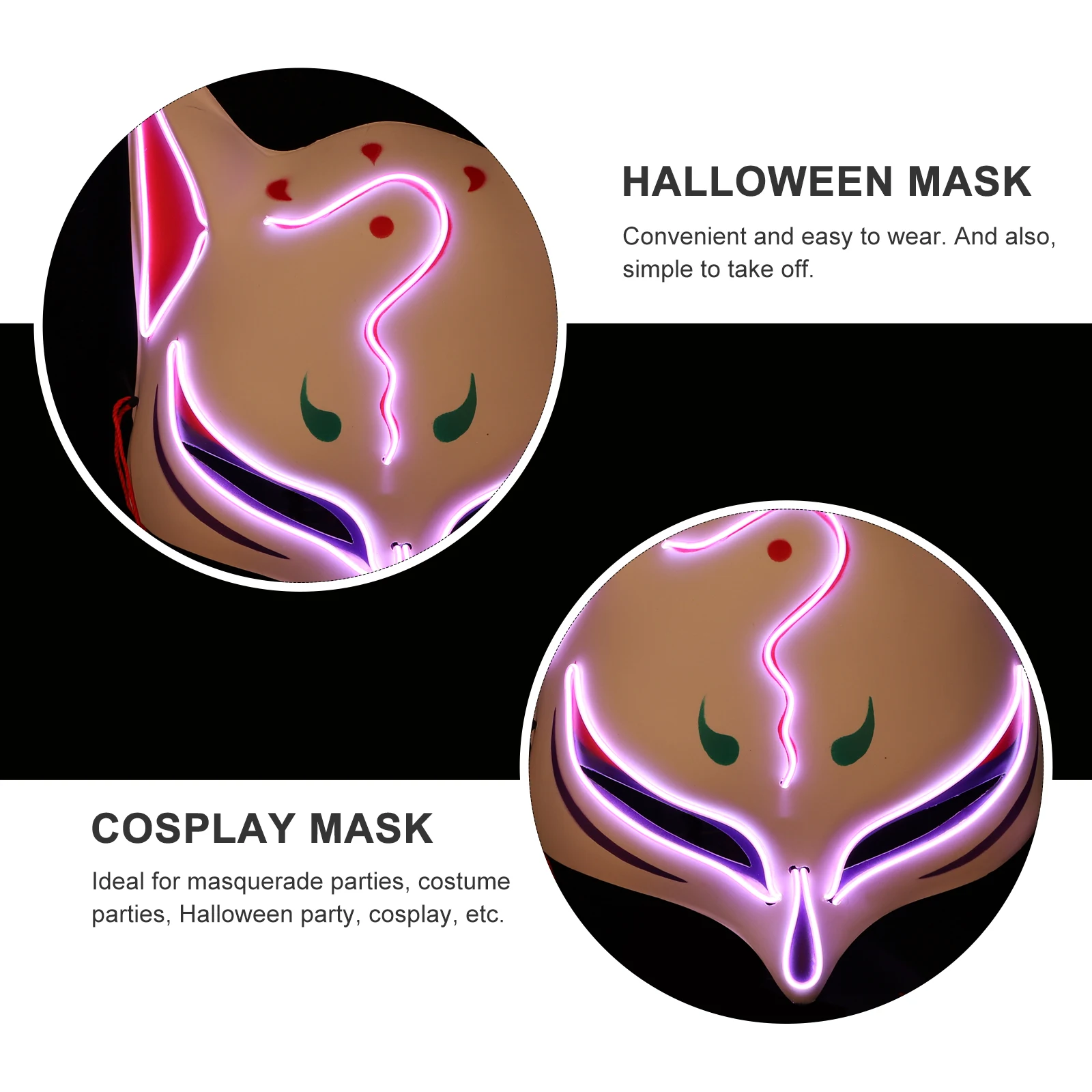 1pc Fox Mask Halloween Carnival Night Glowing Light Creative Costume Party Masquerade Plastic Funny Luminous Cosplay for Adults
1pc Fox Mask Halloween Carnival Night Glowing Light Creative Costume Party Masquerade Plastic Funny Luminous Cosplay for Adults