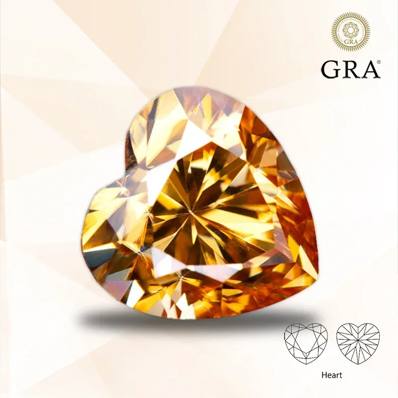 Moissanite Stone Champagne Color Heart Shape Top Quality for Charms Jewelry Making Pendant Rings Materials with GRA Certificate
Moissanite Stone Champagne Color Heart Shape Top Quality for Charms Jewelry Making Pendant Rings Materials with GRA Certificate