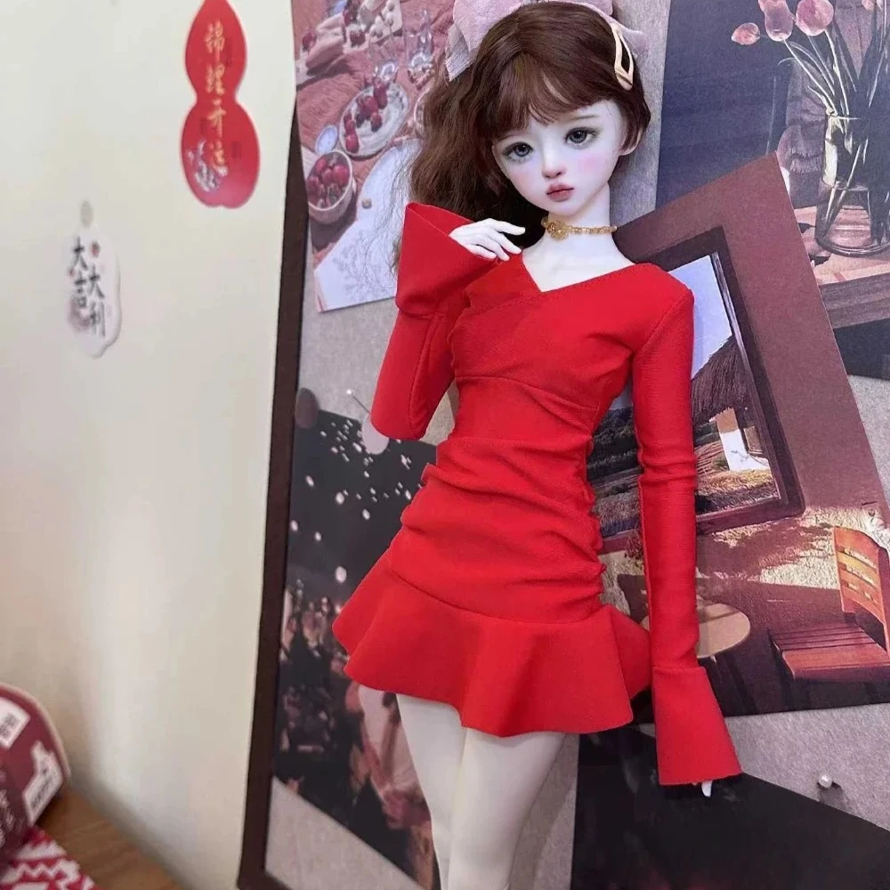 1/4 1/3 Doll's Clothes for 45/60cm Bjd Doll Red Ruffle Edge Dress Toy Dress Up Play House Fashion Gift Doll Accessories,No Doll 
1/4 1/3 Doll's Clothes for 45/60cm Bjd Doll Red Ruffle Edge Dress Toy Dress Up Play House Fashion Gift Doll Accessories,No Doll