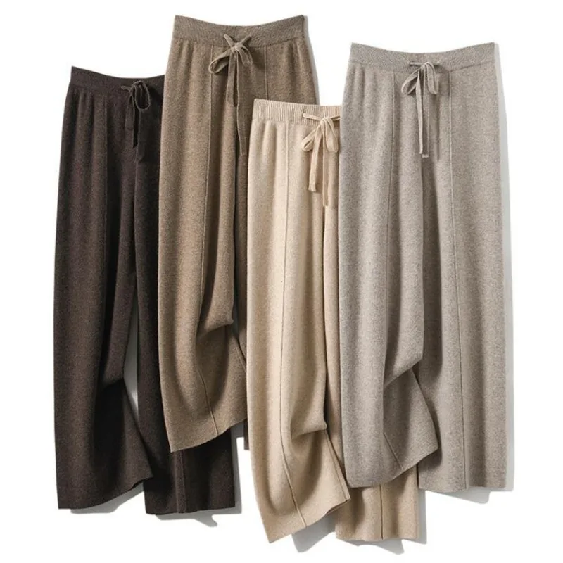 Wool Knitting Wide-Leg Pants Women Autumn and Winter Lengthened Mopping Pants High Waist Drawstring Straight Pants Loose Slim
Wool Knitting Wide-Leg Pants Women Autumn and Winter Lengthened Mopping Pants High Waist Drawstring Straight Pants Loose Slim
