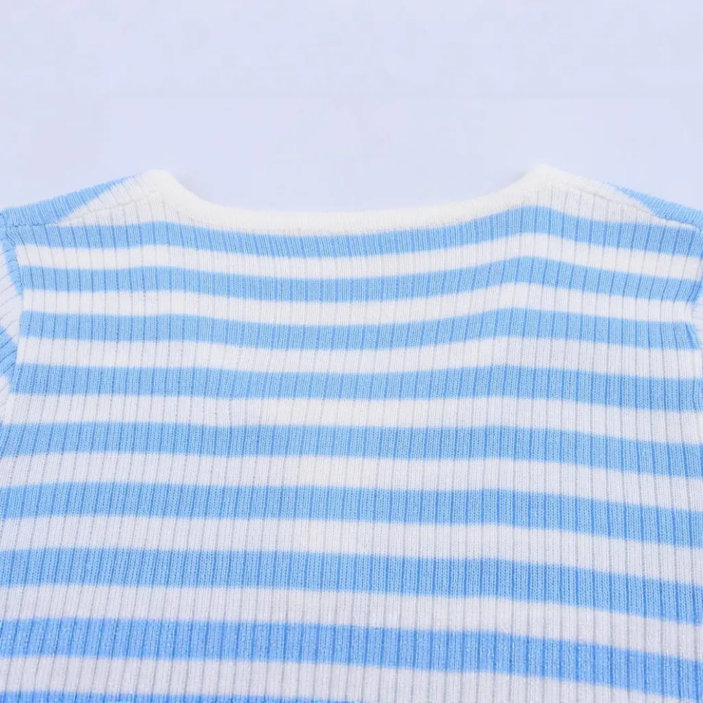 Women's Color-Block Striped Stretch Knit T-Shirt Casual Comfortable Top New Summer Style by
Women's Color-Block Striped Stretch Knit T-Shirt Casual Comfortable Top New Summer Style by