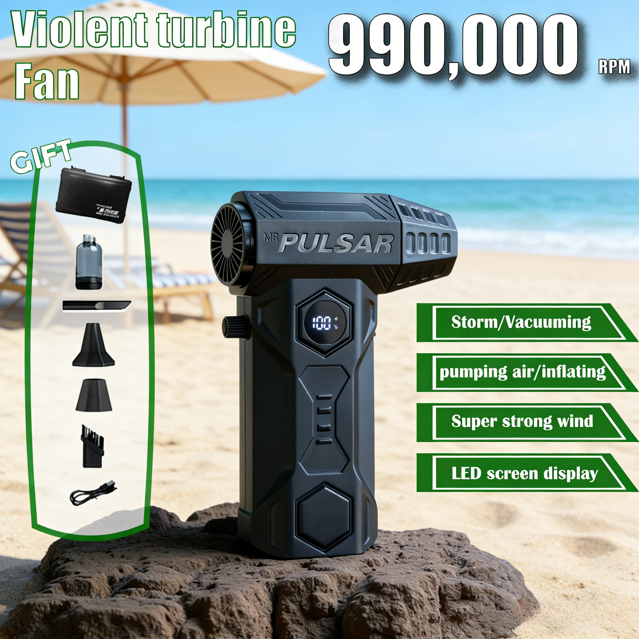 X11 Powerful Turbo Air Blower 990000RPM Portable Compressed Air Duster Strong Pressure Turbo Jet Fan Rechargeable Dust Blower
X11 Powerful Turbo Air Blower 990000RPM Portable Compressed Air Duster Strong Pressure Turbo Jet Fan Rechargeable Dust Blower