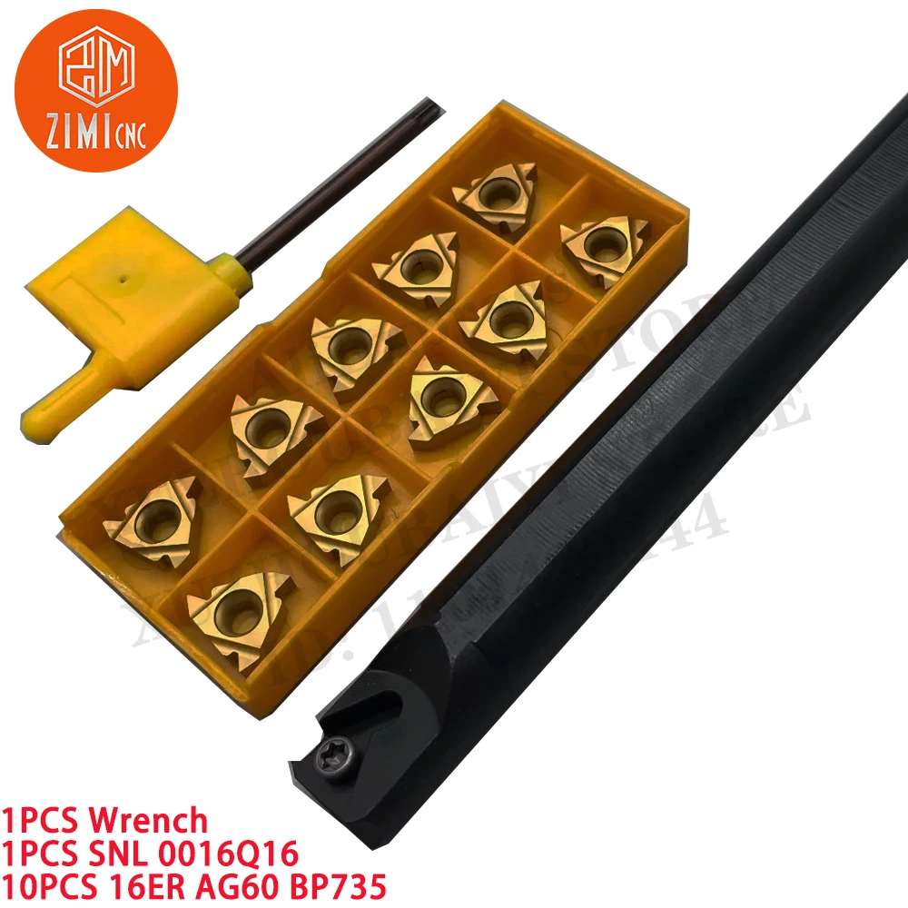 1PC SNL0016Q16 Lathe Carbide Indexable Threading Turning Tool + 10pc 16ER AG60 Carbide Inserts CNC tool metal lathe cutting tool
1PC SNL0016Q16 Lathe Carbide Indexable Threading Turning Tool + 10pc 16ER AG60 Carbide Inserts CNC tool metal lathe cutting tool