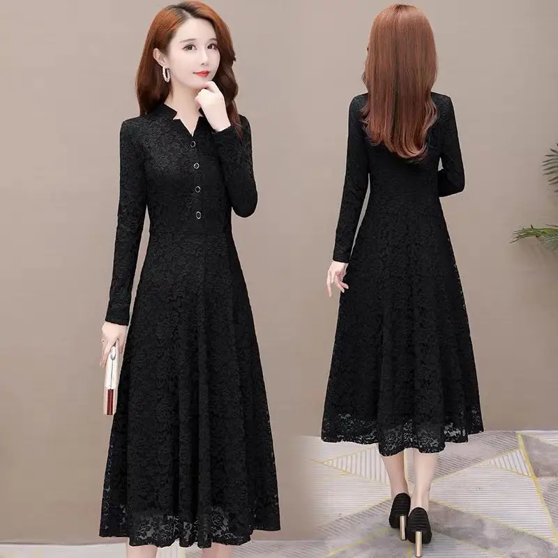 Fashion Long Lace Dresses Ladies Temperament Dress Women 2026 Spring Autumn New Plus Size Fat MM High Quality Vestidos Female
Fashion Long Lace Dresses Ladies Temperament Dress Women 2026 Spring Autumn New Plus Size Fat MM High Quality Vestidos Female