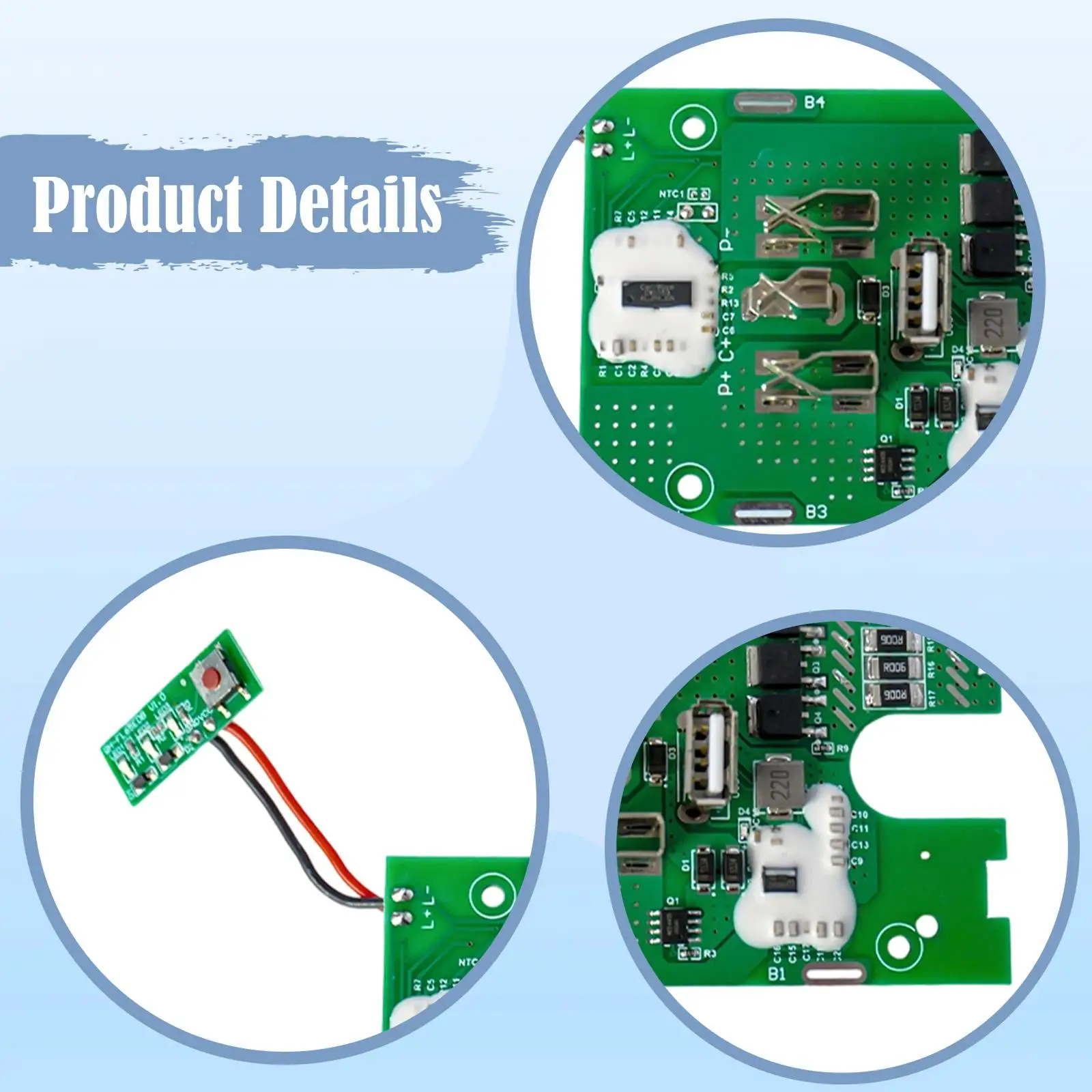 USB Lithium Battery Protection Board Durable ABS Metal Module Overcharge Overdischarge Safe for Electric Drill
USB Lithium Battery Protection Board Durable ABS Metal Module Overcharge Overdischarge Safe for Electric Drill