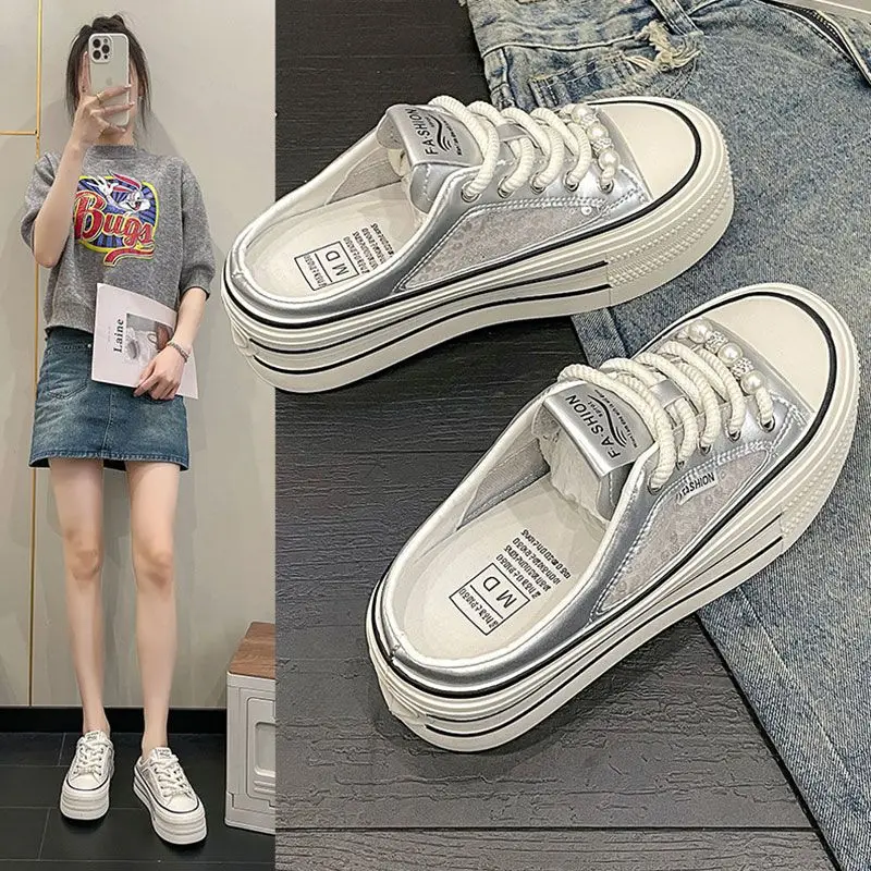 Canvas Slipper Fashion BaoTou Half Slippers for Women Heightening Casual Slippers Summer Platform Slippers Mesh Breathable
Canvas Slipper Fashion BaoTou Half Slippers for Women Heightening Casual Slippers Summer Platform Slippers Mesh Breathable