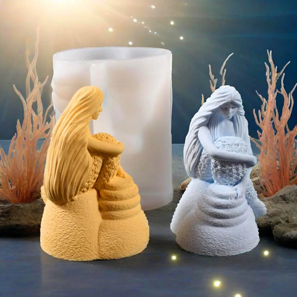 Mermaid Shape 3d Silicone Molds Simulation Character Handmade Gift Candle Aromatherapy Plaster Decoration Resin Mold
Mermaid Shape 3d Silicone Molds Simulation Character Handmade Gift Candle Aromatherapy Plaster Decoration Resin Mold