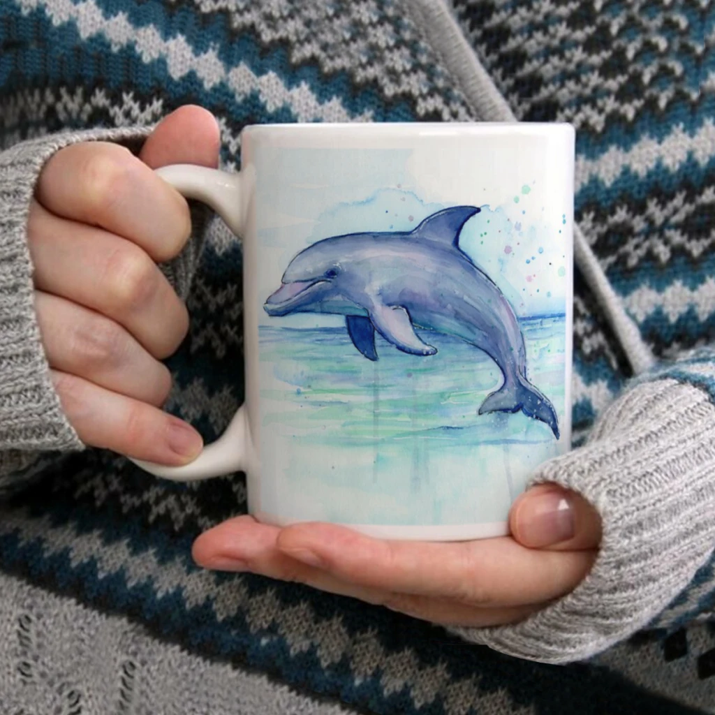 Dolphin WatercolorCoffee Mug Tea Cup 11oz Coffee Cup Funny Birthday Ceramic Mug Personalized Cup
Dolphin WatercolorCoffee Mug Tea Cup 11oz Coffee Cup Funny Birthday Ceramic Mug Personalized Cup