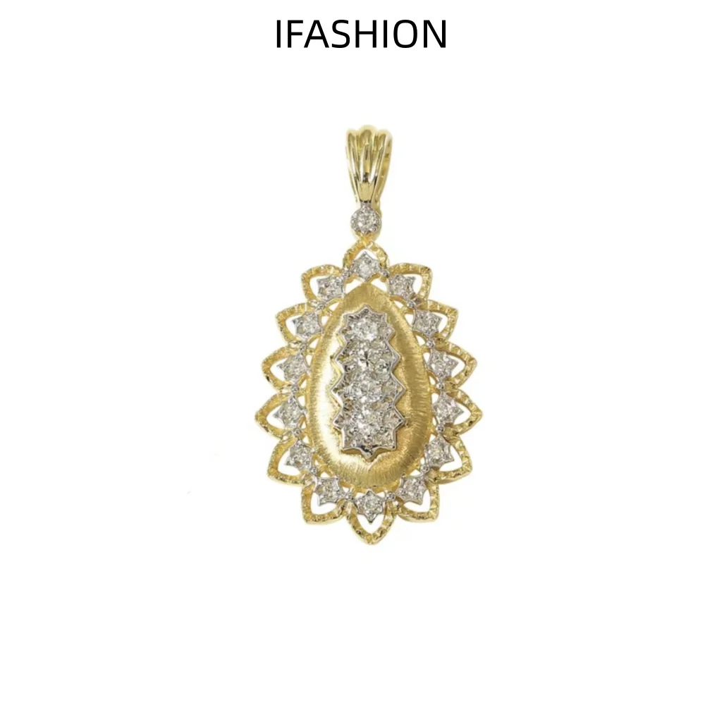 IFASHION AU750 Real 18K Gold Lace Retro Diamond Pendant Necklace Delicate Gift For Woman Fine Jewelry
IFASHION AU750 Real 18K Gold Lace Retro Diamond Pendant Necklace Delicate Gift For Woman Fine Jewelry
