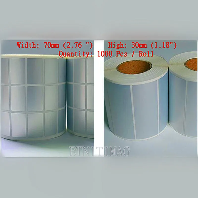 1000Sheet/Roll Label Sticker 70x30mm Thermal Transfer Silver PET Label Waterproof Tearproof Oilproof Barcode Label free delivery
1000Sheet/Roll Label Sticker 70x30mm Thermal Transfer Silver PET Label Waterproof Tearproof Oilproof Barcode Label free delivery