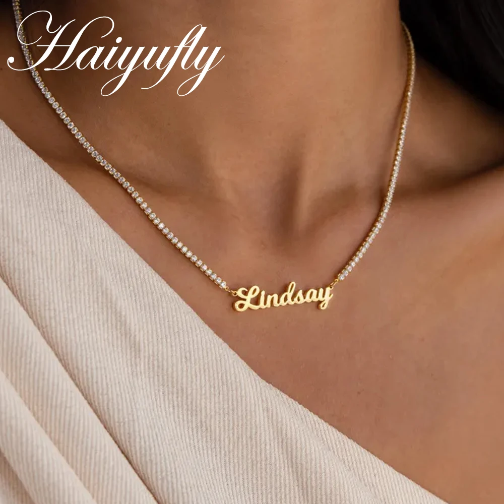 Haiyufly Custom Name Necklace for Women Zircon Personalized Iced Out Chain Choker Stainless Steel Jewelry Mother Kids Gift
Haiyufly Custom Name Necklace for Women Zircon Personalized Iced Out Chain Choker Stainless Steel Jewelry Mother Kids Gift