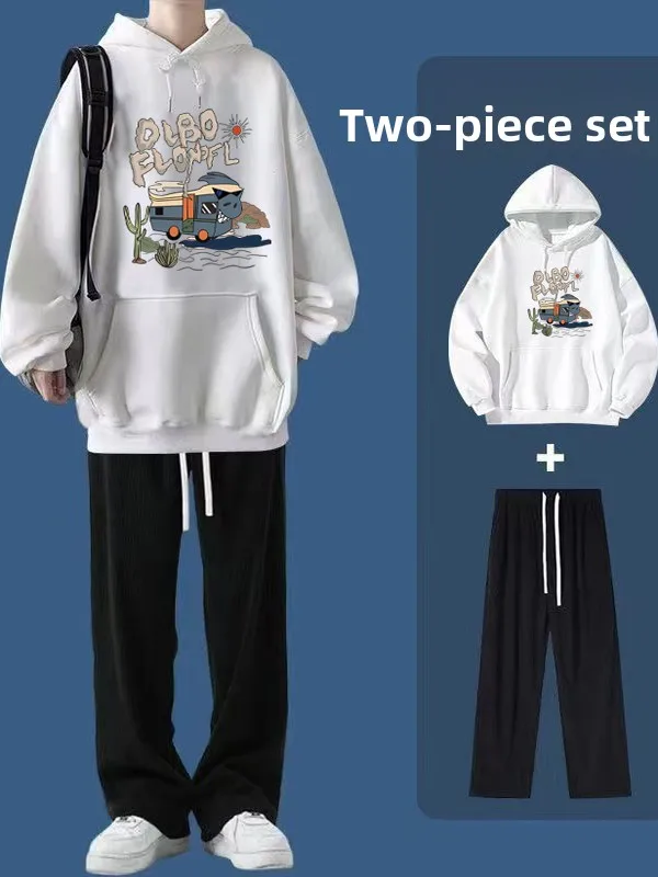 Black Fleece Lined Hooded Sports Set for Men Autumn Winter Teenager Casual Long Sleeve Long Pants Whole Set Youth Fashion
Black Fleece Lined Hooded Sports Set for Men Autumn Winter Teenager Casual Long Sleeve Long Pants Whole Set Youth Fashion