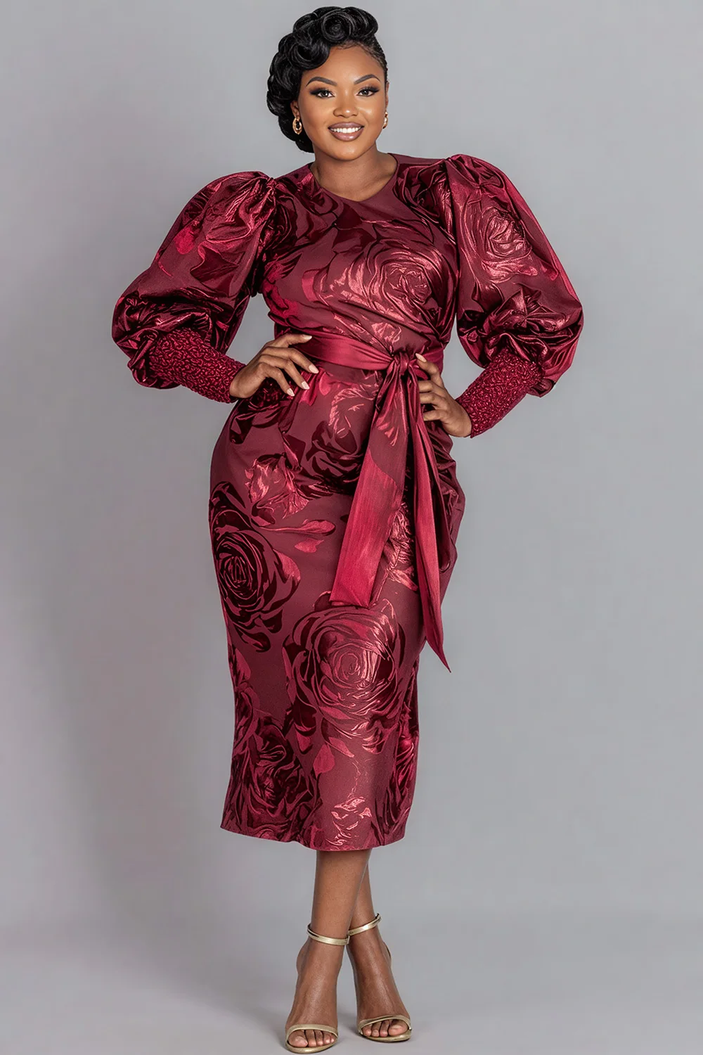 Plus Size Cocktail Party Red Floral Round Neck Lantern Sleeve Long Sleeve Wrap Elegant Split Midi Dresses
Plus Size Cocktail Party Red Floral Round Neck Lantern Sleeve Long Sleeve Wrap Elegant Split Midi Dresses